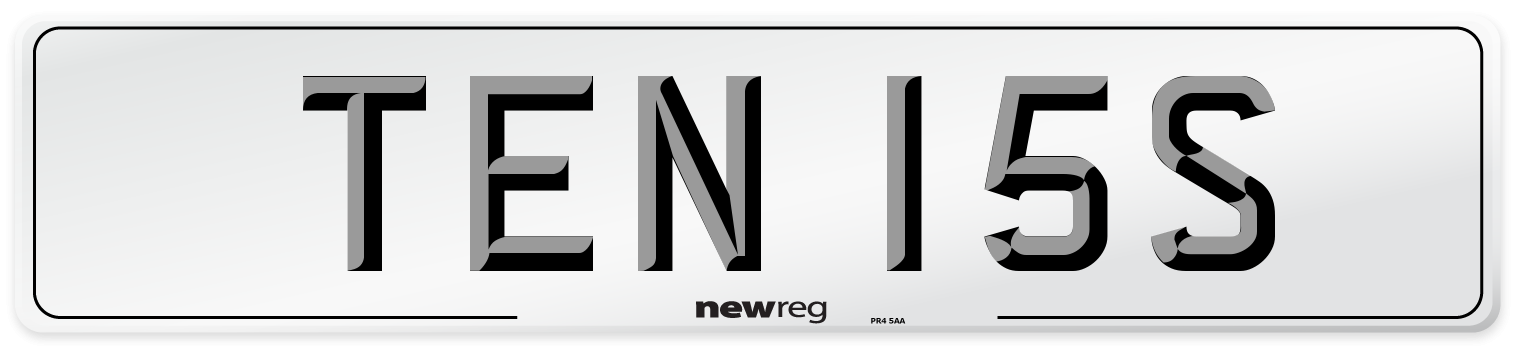 TEN 15S Number Plate from New Reg
